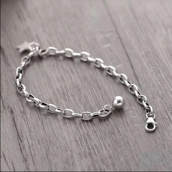NEW 925 STERLING SILVER STAR BRACELET, NICE BRACELET, CUTE BRACELET - Picture 4 of 8